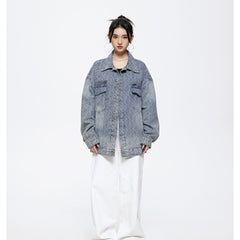 Unisex Jacket Retro Washed Overalls Men and Women Couple Loose Denim Jacket