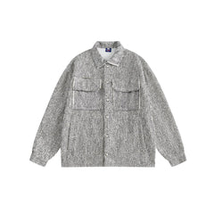Unisex Jacket Spring and Autumn Vintage Overalls Jacket Loose Lapels Coat