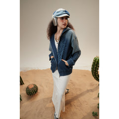Unisex Jacket Hooded Cardigan Loose Jacket Men and Women Spring and Autumn Coat