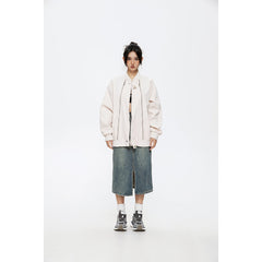 Unisex Jacket Vintage Baseball Uniform Jacket Top Loose Spring and Autumn Coat