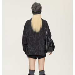 Unisex Jacket Spring and Autumn Vintage Stand Collar Top Jacket Baggy Coat