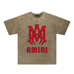 Amiri Washed Distressed T Shirt Printed Trendy Pure Cotton