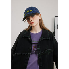 Unisex Jacket Spring and Autumn Vintage Denim Jacket Loose Denim Jacket