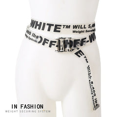 Off White Belt Embroidered Metal Head Belt