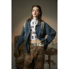 Unisex Jacket Denim Jacket Men's and Women's Spring and Autumn Loose Denim Jacket Denim Coat