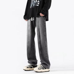 Men Jeans Retro Washed Jeans Spring Oversize Loose Straight Trousers