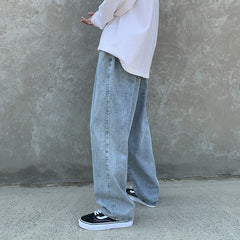 Men Jeans Loose Straight Wide Leg Pants