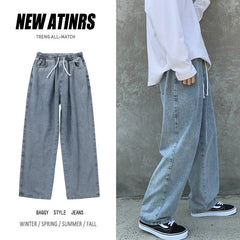 Men Jeans Loose Straight Wide Leg Pants