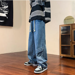 Men Jeans Cargo Jeans Men's Spring and Autumn plus Size Straight Loose Trousers