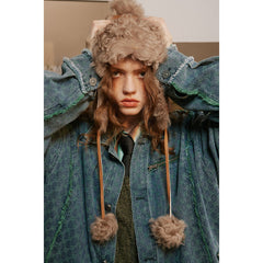 Unisex Jacket Vintage Washed Denim Jacket Loose Jacket