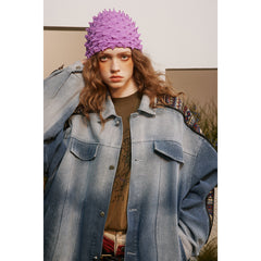 Unisex Jacket Retro Washed Jacket Men and Women Loose Lapels Autumn Coat