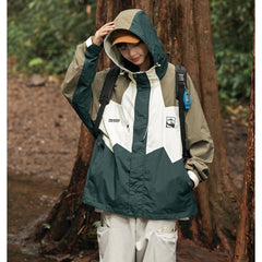 Unisex Jacket Shell Jacket Loose Hooded Coat Men's and Women's Couple Retro Jacket