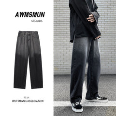 Men Jeans Spring and Autumn Jeans Straight-Leg Trousers