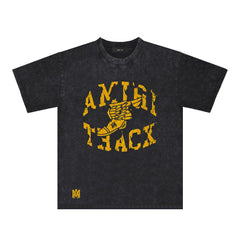 Amiri Washed Distressed T Shirt Printed Trendy Pure Cotton