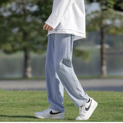 Men Jeans Summer Loose Wide Leg Pants Straight-Leg Trousers