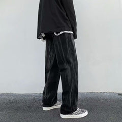 Men Jeans Loose Straight Straight-Leg Wide-Leg Pants
