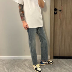 Men Jeans Summer Straight Jeans Loose Casual Pants