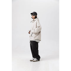 Unisex Jacket Vintage Sports Jacket for Men and Women Same Style Shell Jacket Loose Hooded Coat