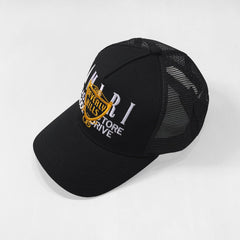Amiri Hat Peaked Cap Sunshade Beach Casual Hat Adjustable Metal Lock Baseball Cap