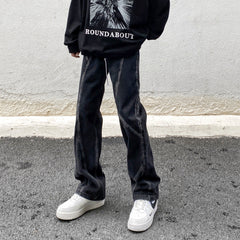 Men Jeans Vintage Jeans Straight Loose Pants
