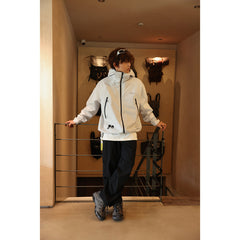 Unisex Jacket Shell Jacket Waterproof Wind-Resist Tool Wind-Resistant Hooded Jacket