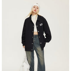 Unisex Jacket Overalls Men's and Women's Loose Lapels Coach Jacket