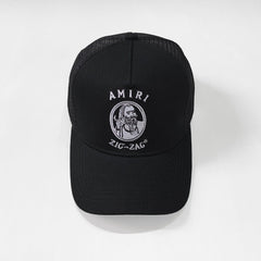 Amiri Hat Peaked Cap Sunshade Beach Casual Hat Adjustable Metal Lock Baseball Cap