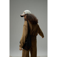 Unisex Jacket Retro Washed Distressed Stand Collar Jacket