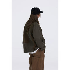 Unisex Jacket Retro Washed Stitching Patch Jacket Men's and Women's Loose Spring and Autumn Overalls