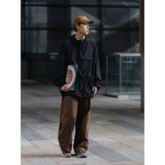 Unisex Jacket Vintage Overalls Jacket Men's Relaxed-Fit Hoodie Top