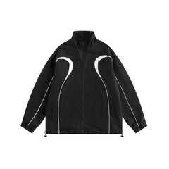 Unisex Jacket Vintage Stand Collar Jacket for Men and Women Couple Casual Loose Jacket