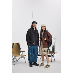 Unisex Jacket Large Pocket Loose Jacket Men and Women Spring and Autumn Coat