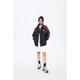 Unisex Jacket Vintage Sports Stand Collar Jacket Loose Spring and Autumn Coat