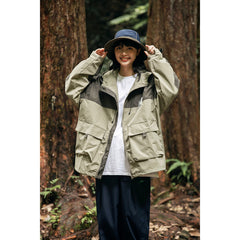 Unisex Jacket Vintage Shell Jacket Loose Hooded Coat Men's and Women's Jacket