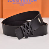 Amiri Belt Black cross pattern Golden deer logo