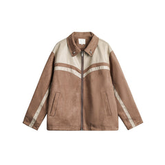 Unisex Jacket Retro Patchwork Loose Lapels Jacket
