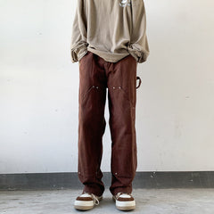 Men Jeans Overalls Loose Straight Casual Trousers