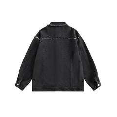 Unisex Jacket Vintage Denim Jacket for Men and Women Couple Loose Cardigan Coat