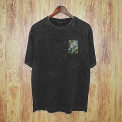 Amiri Washed Distressed T Shirt Printed Trendy Pure Cotton