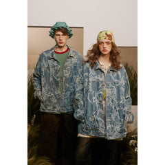 Unisex Jacket Retro Washed Denim Jacket Men's and Women's Denim Jacket