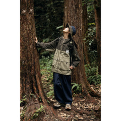 Unisex Jacket Vintage Shell Jacket Loose Hooded Coat Men's and Women's Jacket