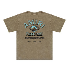 Amiri Washed Distressed T Shirt Printed Trendy Pure Cotton