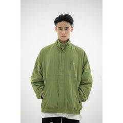Unisex Jacket Simple Loose Retro Stand Collar Jacket Men's Coat