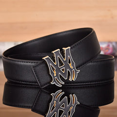 Amiri Belt Black linen leather texture