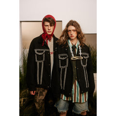 Unisex Jacket Vintage Jacket Loose Spring and Autumn Coat