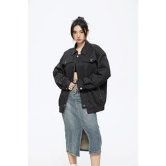 Unisex Jacket Spring and Autumn Retro Lapels Jacket Overalls