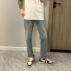 Men Jeans Summer Straight Jeans Loose Casual Pants