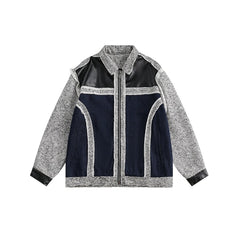 Unisex Jacket Western Denim Style Coat Retro Patchwork Denim Clothes Jacket Men's and Women's Loose Cardigan