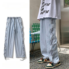 Men Jeans Spring and Autumn Straight Loose Denim Long Hip Hop Wide Leg Pants