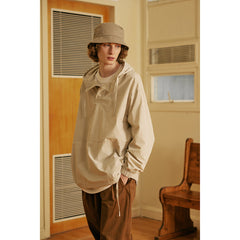 Unisex Jacket Retro Hooded Coat Top Leisure Loose Jacket